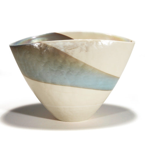 Yalos, Nika Vase Marbled Ivory Turquo