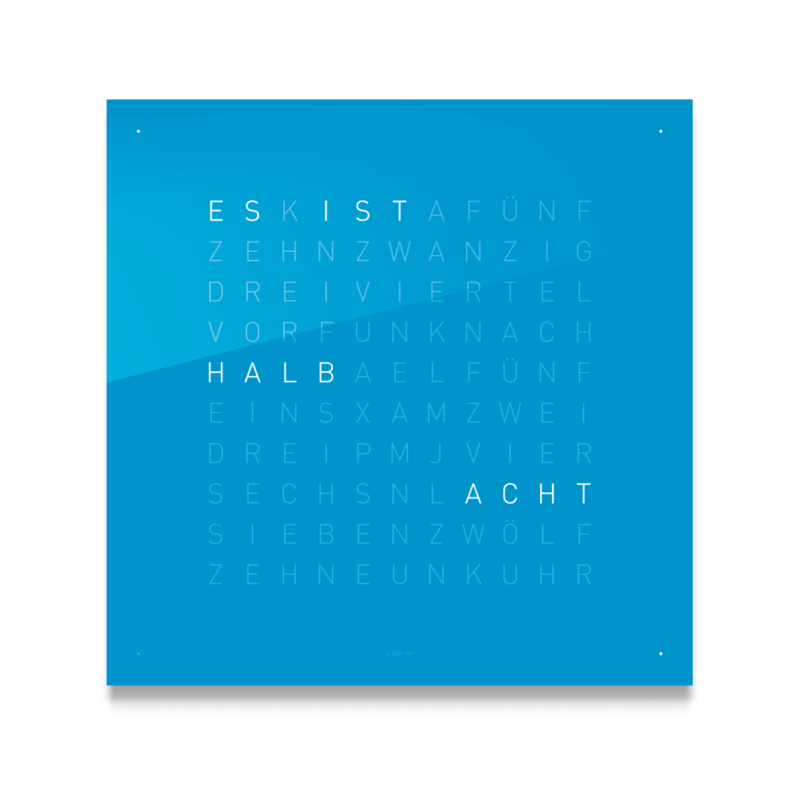 Qlocktwo, Frontpanel Deutsch Blue Candy