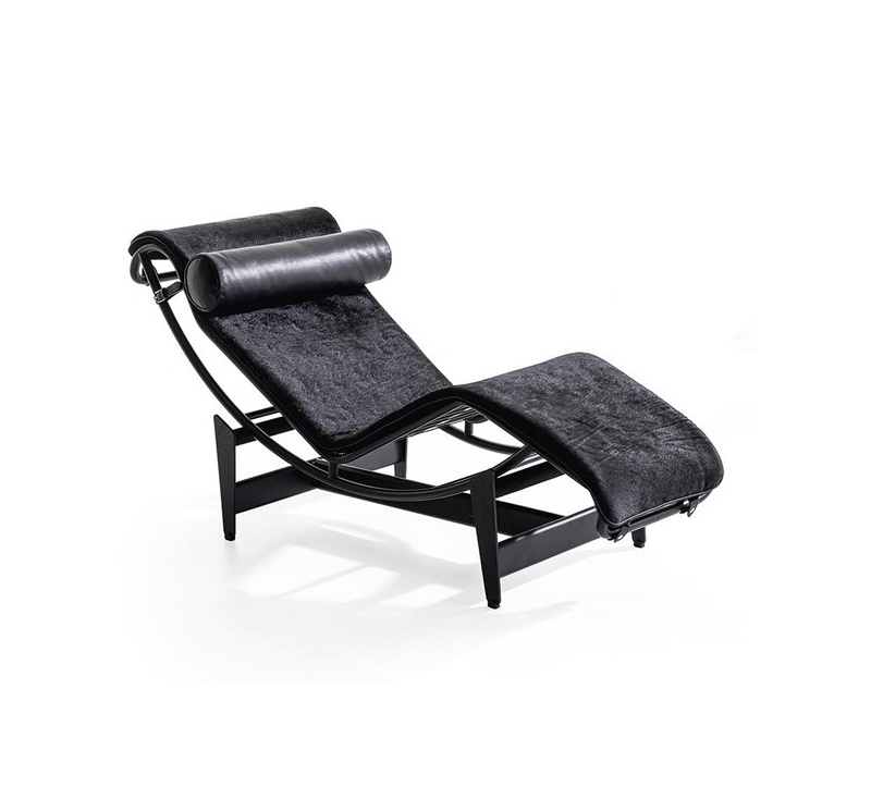 Cassina, 4 chaise longue à réglage continu, noire, durable