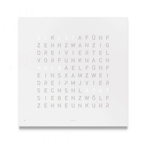 Qlocktwo, Frontpanel Deutsch White Pepper