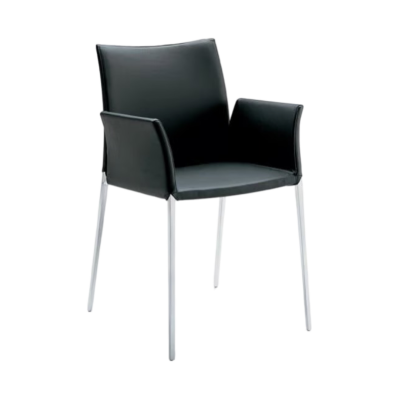 Zanotta, Stuhl mit Armlehnen Lia schwarz